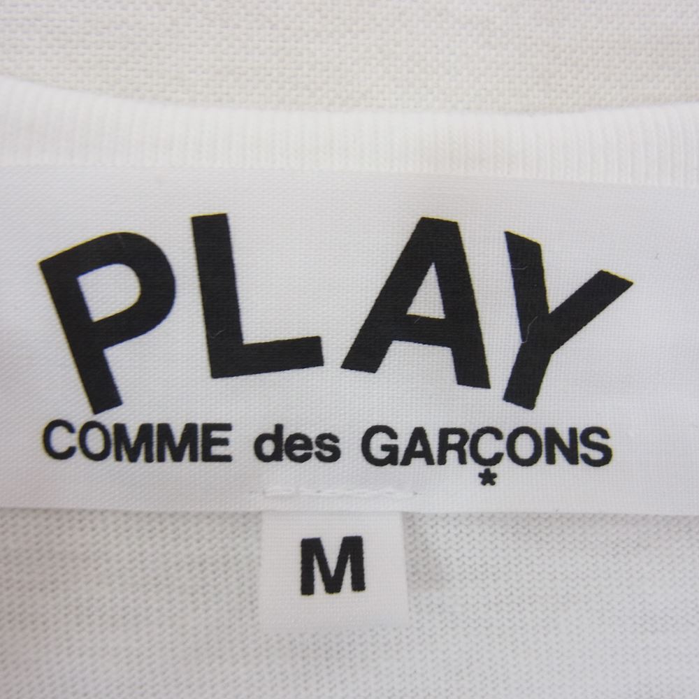 PLAY COMME des GARCONS プレイコムデギャルソン AD2010 AZ-T062 CDG PLAY GREEN HEART ハート ビッグロゴ プリント 半袖 Tシャツ ホワイト系 M【美品】【中古】