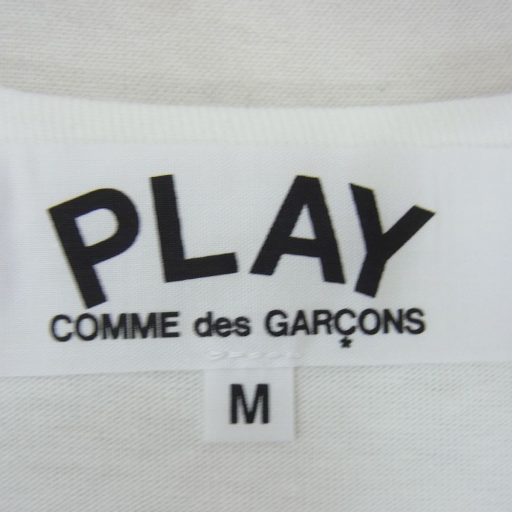 PLAY COMME des GARCONS プレイコムデギャルソン AD2005 AZ-T026 CDG PLAY HEART S/S TEE ハート ロゴ プリント 半袖 Tシャツ ホワイト系 M【美品】【中古】
