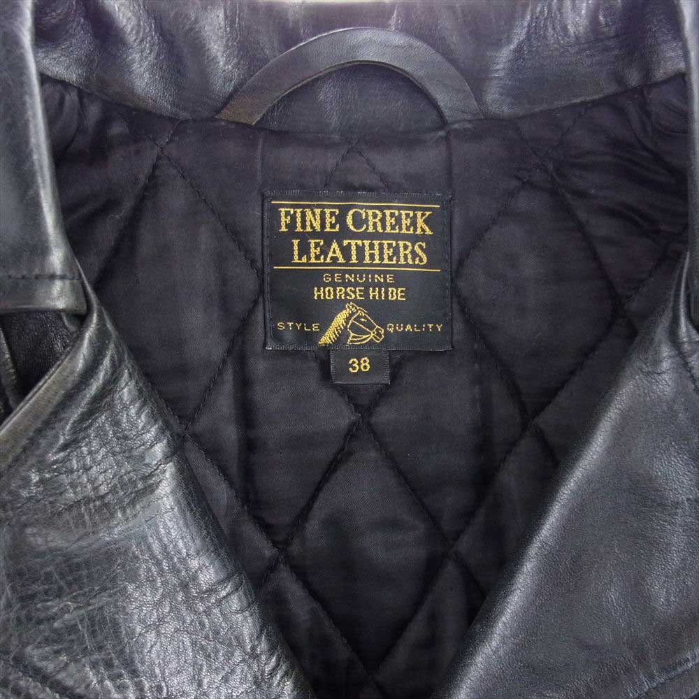 FINE CREEK LEATHERS ファインクリークレザー LEON CUSTOM 茶芯 レオン カスタム ホースハイド ライダース ジャケット ブラック系 38【中古】