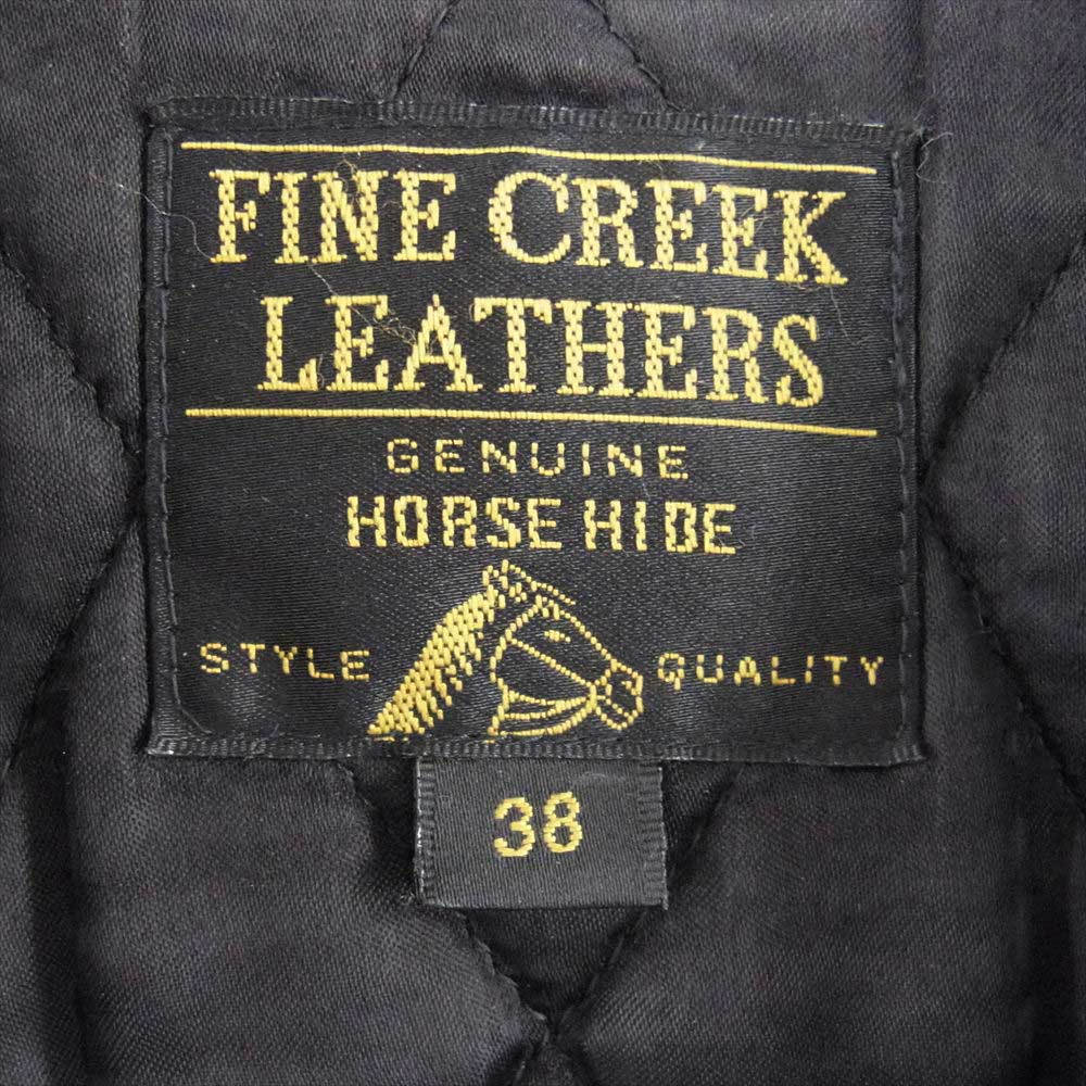 FINE CREEK LEATHERS ファインクリークレザー LEON CUSTOM 茶芯 レオン カスタム ホースハイド ライダース ジャケット ブラック系 38【中古】