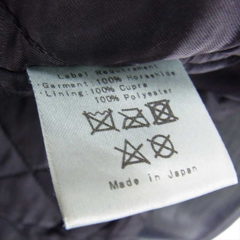 FINE CREEK LEATHERS ファインクリークレザー LEON CUSTOM 茶芯 レオン カスタム ホースハイド ライダース ジャケット ブラック系 38【中古】