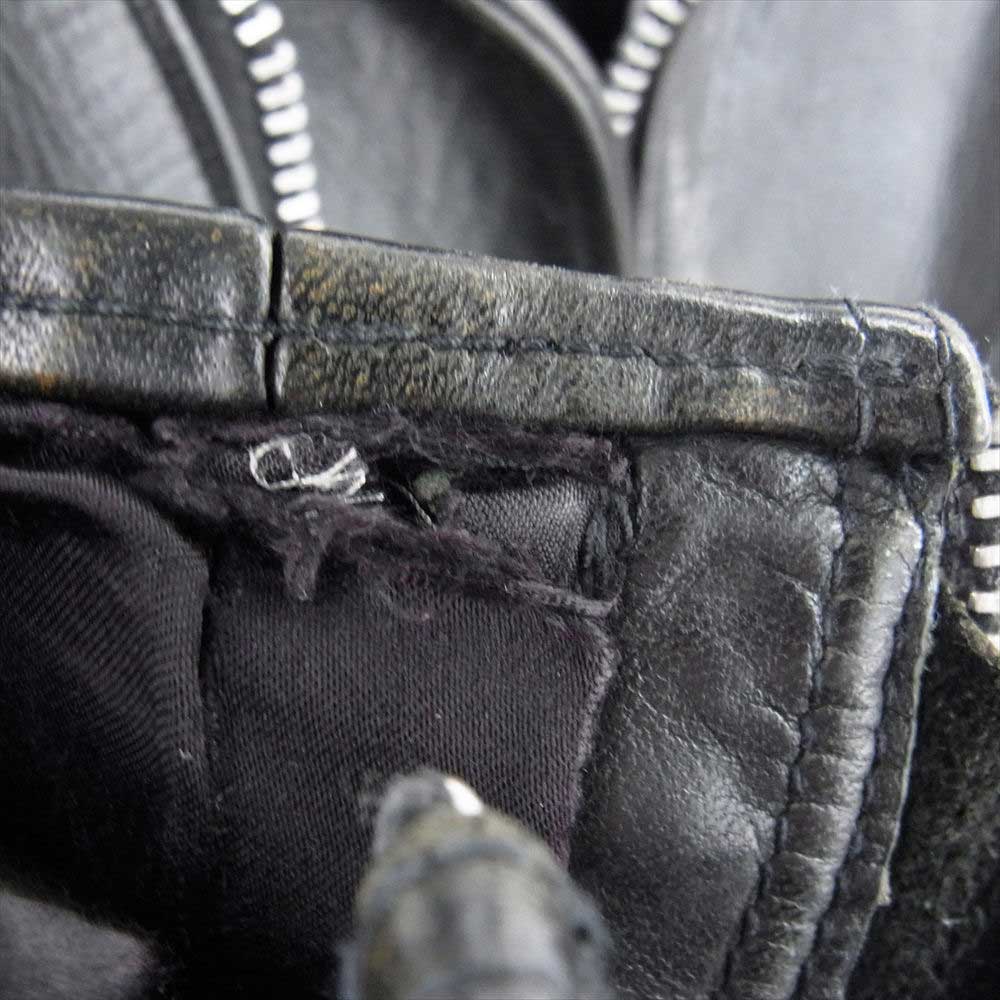 FINE CREEK LEATHERS ファインクリークレザー LEON CUSTOM 茶芯 レオン カスタム ホースハイド ライダース ジャケット ブラック系 38【中古】