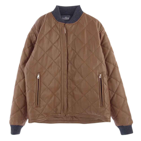 KADOYA カドヤ SB9 K’S LEATHER キルティング レザー ワーク ジャケット ブラウン系 L【美品】【中古】