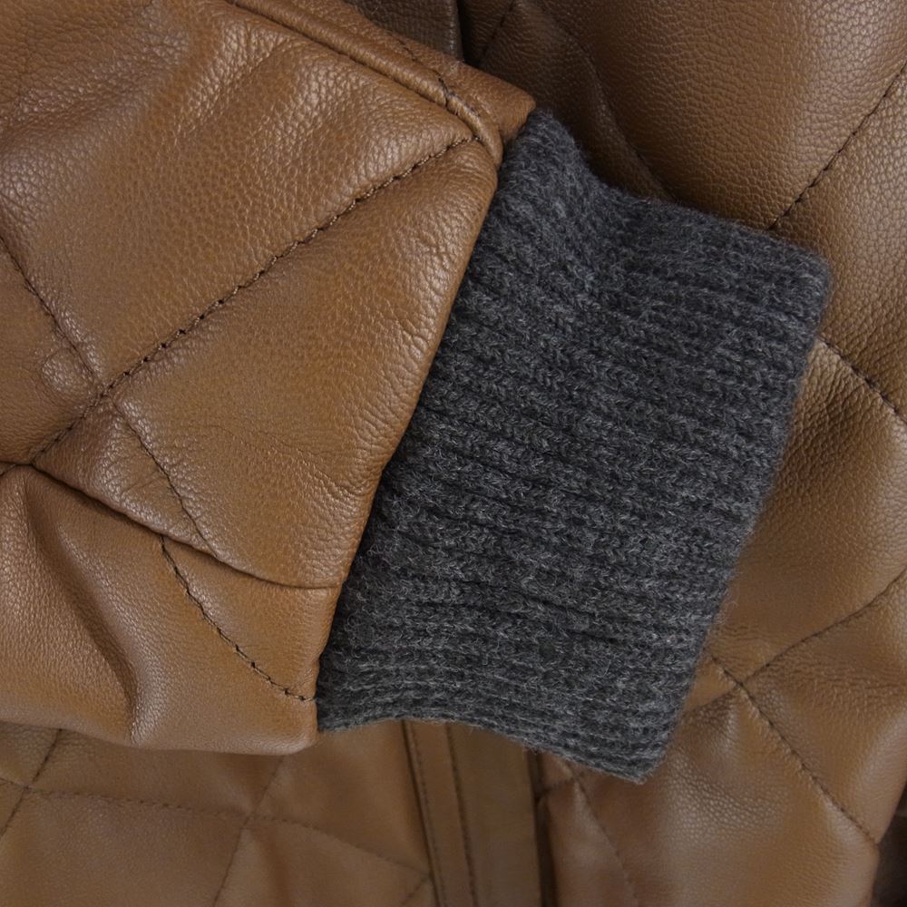 KADOYA カドヤ SB9 K’S LEATHER キルティング レザー ワーク ジャケット ブラウン系 L【美品】【中古】