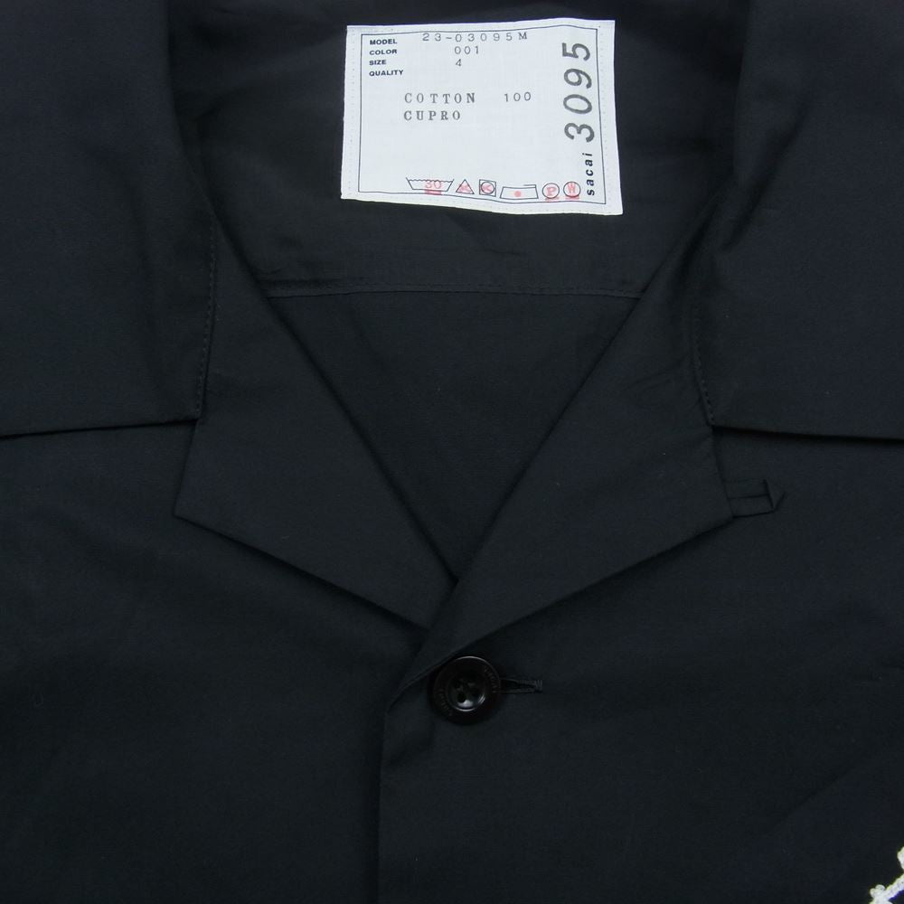 Sacai サカイ 23SS 23-03095M Thomas Mason Cotton Poplin Shirt トーマスメイソン コットンポプリン シャツ ブラック系 4【美品】【中古】