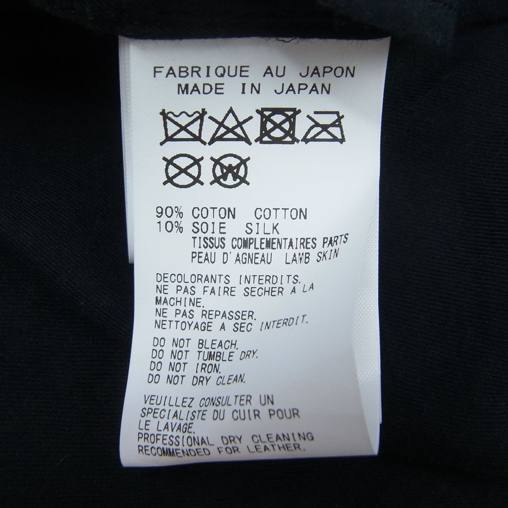 Yohji Yamamoto POUR HOMME ヨウジヤマモトプールオム 22AW HE-B63-834 Look7 シープレザー ブザム切り替えブラウス シルク混 長袖 シャツ ブラック系 3【美品】【中古】