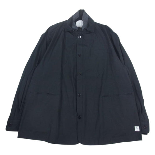 Sacai サカイ 23SS 23-03037M Thomas Mason Cotton Poplin Jacket トーマスメイソン コットンポプリン ドッキング シャツ ジャケット ブラック系 3【美品】【中古】