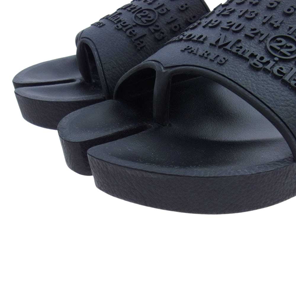 MAISON MARGIELA メゾンマルジェラ 21SS S57WX0075 P4027 22ライン TABI 足袋 タビ カレンダーロゴ スライド サンダル  ブラック系 EUR42（27cm相当）【中古】
