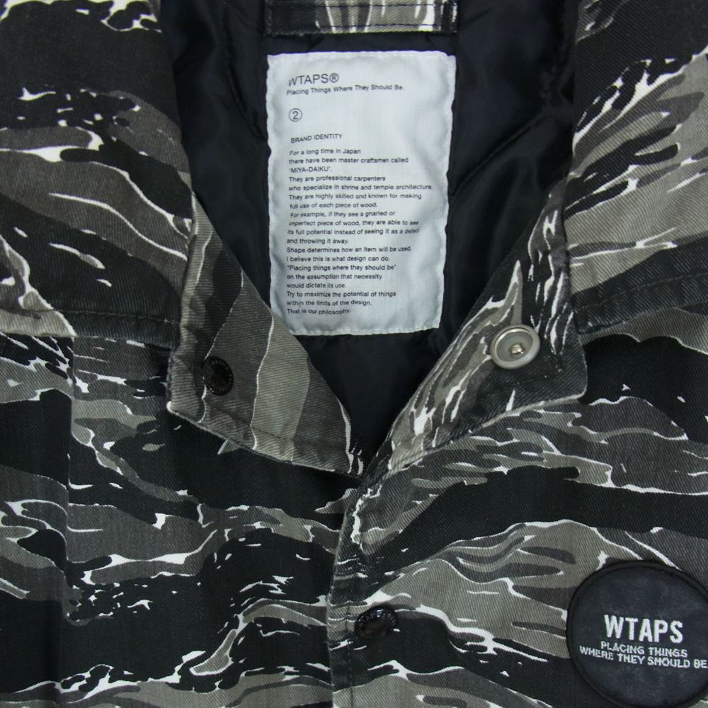 WTAPS ダブルタップス 15AW 152GWDT-JKM01S COACH JACKET 02 TIGER CAMO ワッペン コーチ タイガーカモ ジャケット グレー系 2【中古】