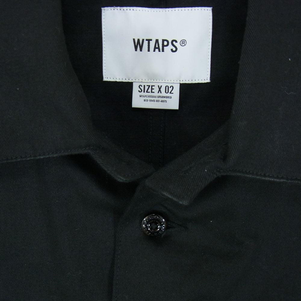 WTAPS ダブルタップス 22SS 221BRDT-SHM02 BUDS LS COTTON TWILL コットン ツイル ユーティリティ ミリタリー 長袖 シャツ ブラック系 02【中古】