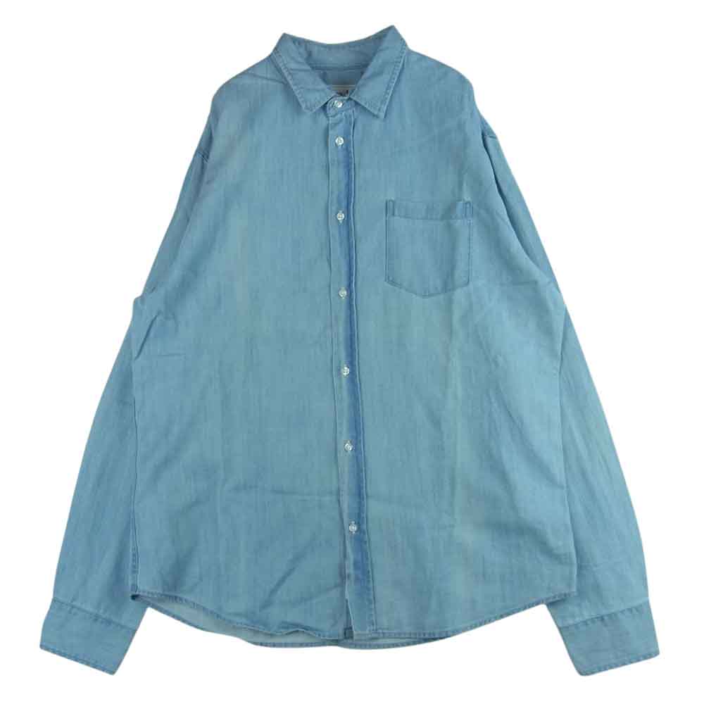 フランクアンドアイリーン 9920700008 LUKE ルーク デニム 長袖 シャツ コットン アメリカ製 ブルー系 L【中古】