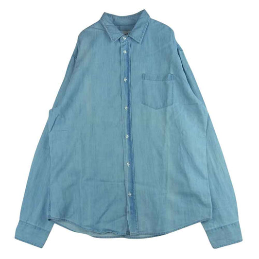 フランクアンドアイリーン 9920700008 LUKE ルーク デニム 長袖 シャツ コットン アメリカ製 ブルー系 L【中古】