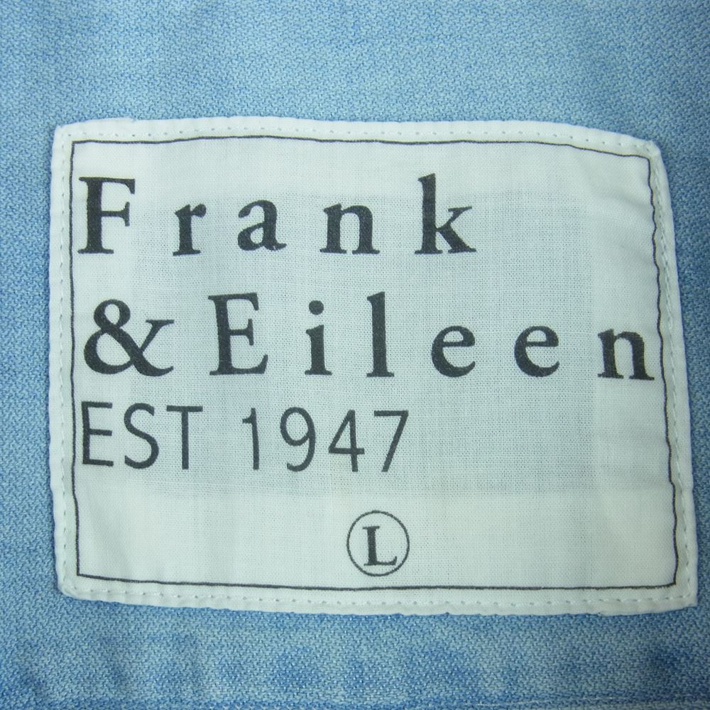 フランクアンドアイリーン 9920700008 LUKE ルーク デニム 長袖 シャツ コットン アメリカ製 ブルー系 L【中古】