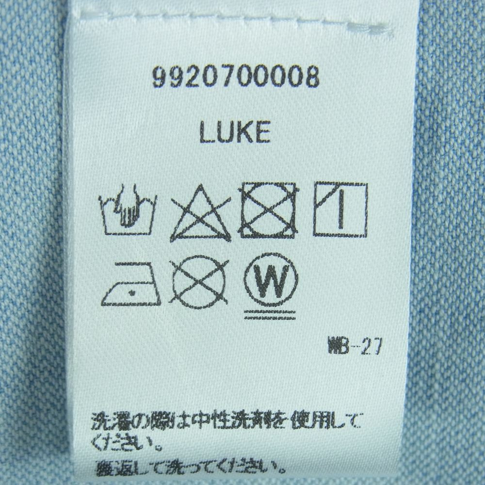 フランクアンドアイリーン 9920700008 LUKE ルーク デニム 長袖 シャツ コットン アメリカ製 ブルー系 L【中古】