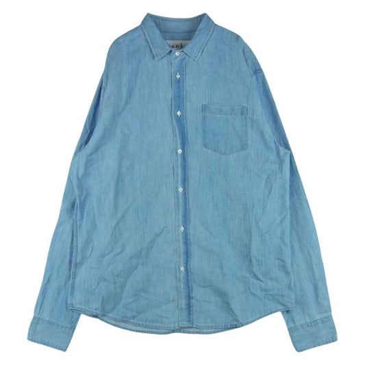 フランクアンドアイリーン 9920700008 LUKE ルーク デニム 長袖 シャツ インディゴブルー系 L【中古】