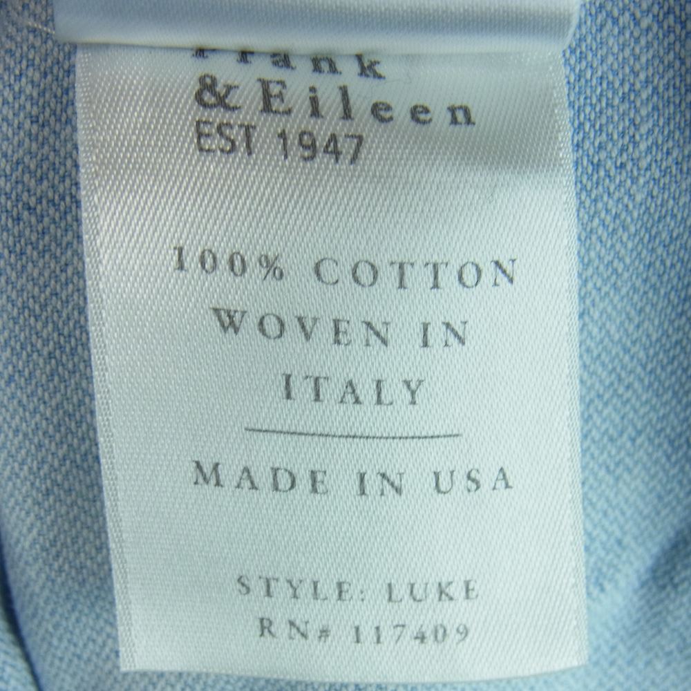 フランクアンドアイリーン 9920700008 LUKE ルーク デニム 長袖 シャツ インディゴブルー系 L【中古】