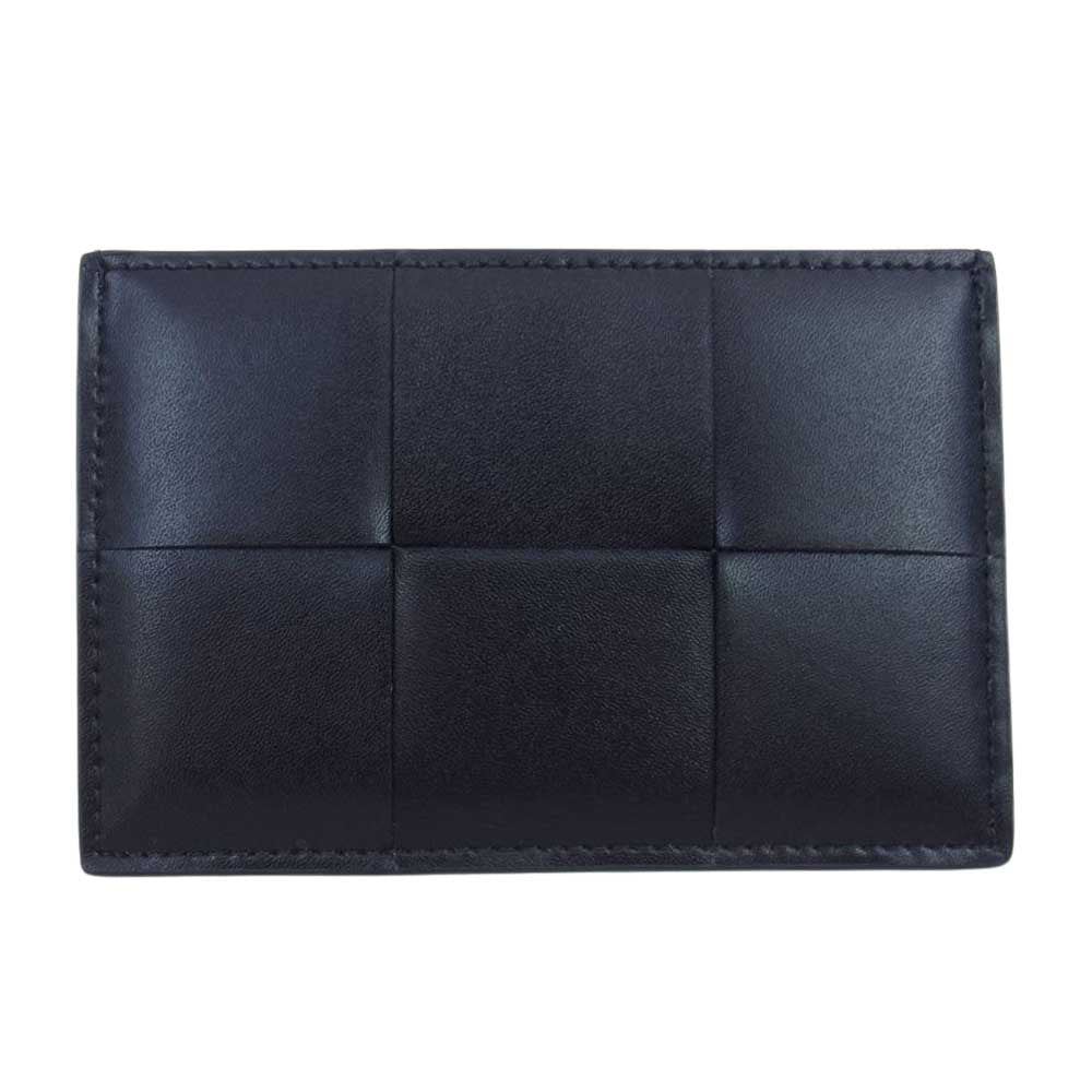 BOTTEGAVENETA ボッテガヴェネタ マキシ イントレチャート カセット レザー クレジット カードケース ブラック系【美品】【中古】