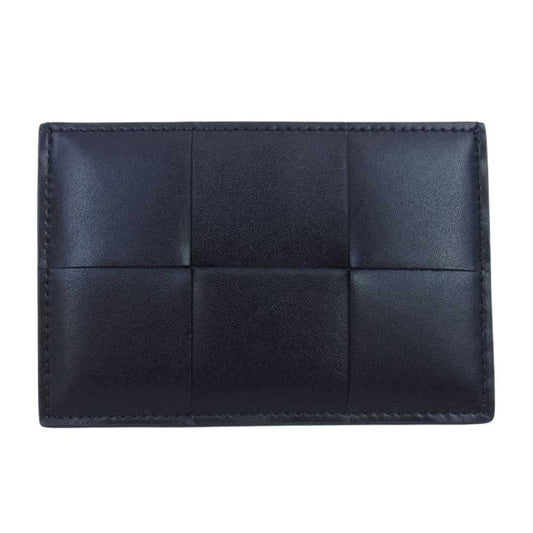BOTTEGAVENETA ボッテガヴェネタ マキシ イントレチャート カセット レザー クレジット カードケース ブラック系【美品】【中古】
