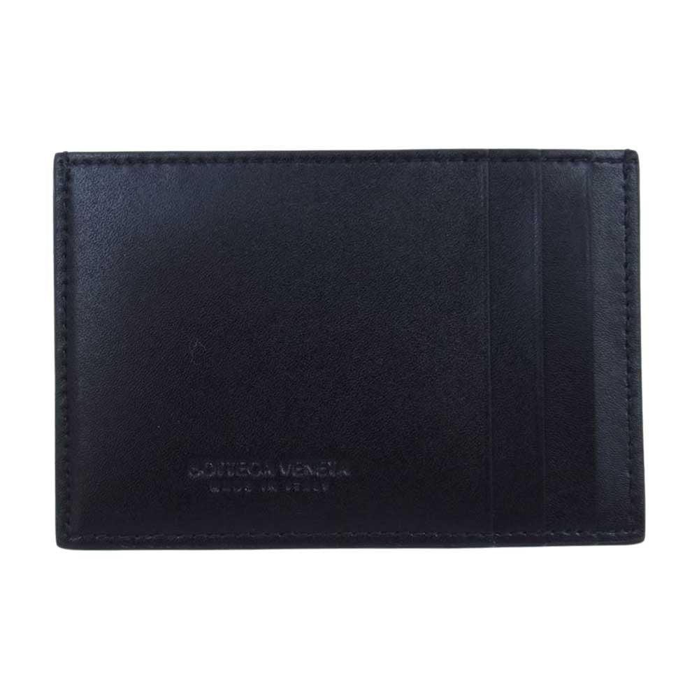 BOTTEGAVENETA ボッテガヴェネタ マキシ イントレチャート カセット レザー クレジット カードケース ブラック系【美品】【中古】