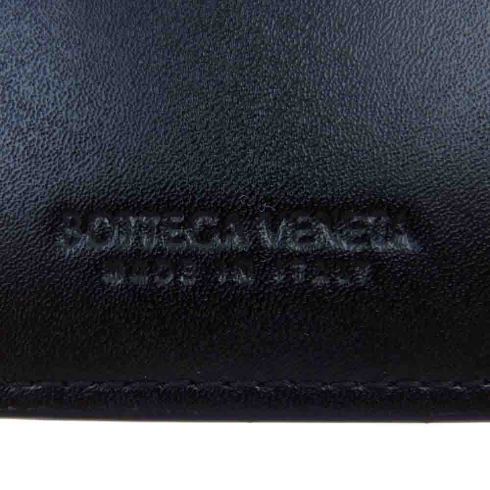 BOTTEGAVENETA ボッテガヴェネタ マキシ イントレチャート カセット レザー クレジット カードケース ブラック系【美品】【中古】