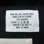 RUDE GALLERY ルードギャラリー 22SS BLACK REBEL ブラック レベル 刺繍 ロゴ トラウザーズ パンツ ブラック系 M【美品】【中古】