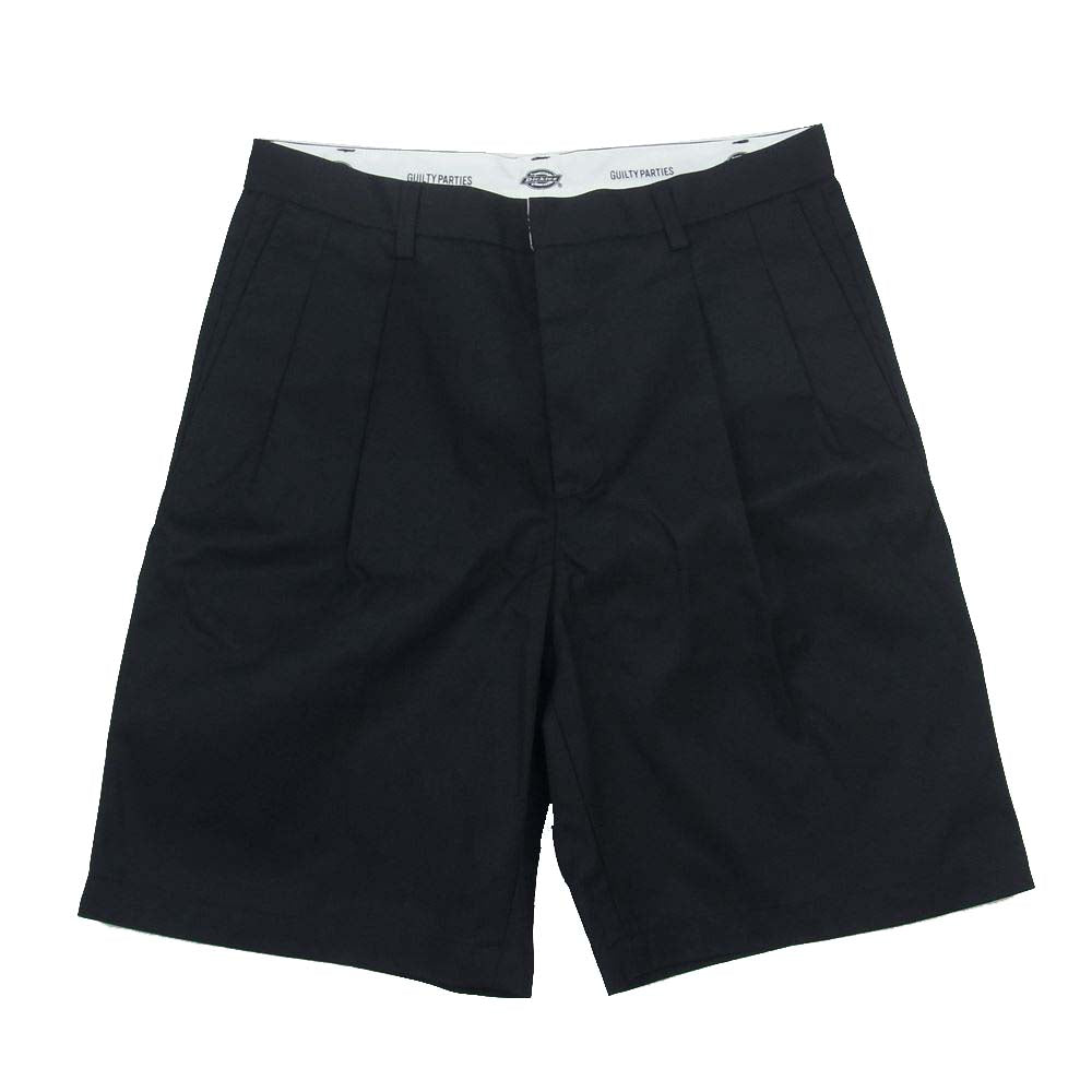 WACKO MARIA ワコマリア 23SS DICKIES-WM-PT12 × DICKIES ディッキーズ DOUBLE PLEATED SHORT TROUSERS TYPE-1 ダブルネーム ショート パンツ ブラック系 M【新古品】【未使用】【中古】