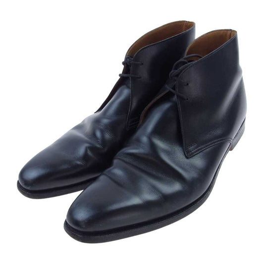 CROCKETT&JONES クロケットアンドジョーンズ 5072-12 Paul Smith ポールスミス 別注 TETBURY テットベリー レザーチャッカ ブーツ ブラック系 8 1/2 E（27cm相当）【中古】