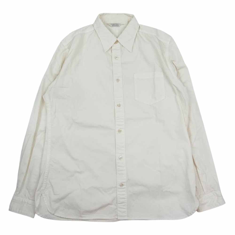ORGUEIL オルゲイユ OR-5078A Work Shirt ワーク 長袖 コットン シャツ オフホワイト系 38【中古】
