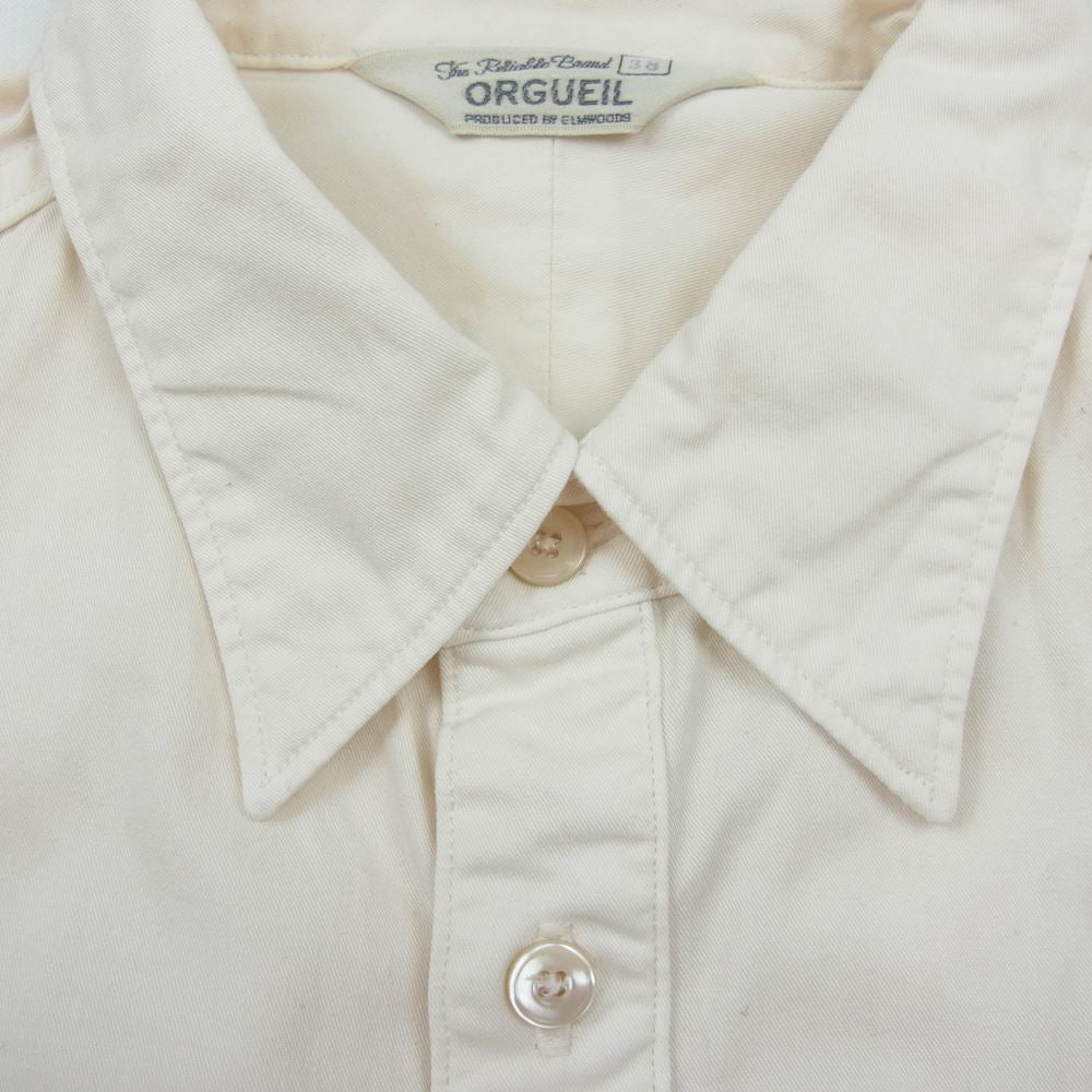 ORGUEIL オルゲイユ OR-5078A Work Shirt ワーク 長袖 コットン シャツ オフホワイト系 38【中古】