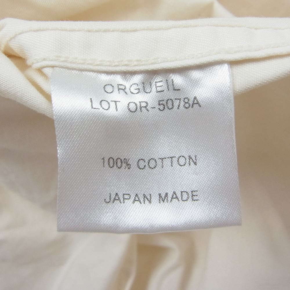 ORGUEIL オルゲイユ OR-5078A Work Shirt ワーク 長袖 コットン シャツ オフホワイト系 38【中古】