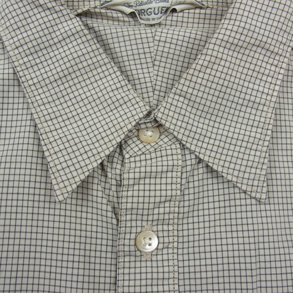 ORGUEIL オルゲイユ OR-0578B Work Shirt チェック ワーク 長袖 コットン シャツ ベージュ系 38【中古】