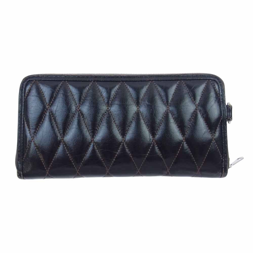 TOY'S McCOY トイズマッコイ TMA1715 LEATHER QUILTED LONG WALLET レザー キルティング ロング ウォレット長財布 ブラック系 ブラウン系【中古】