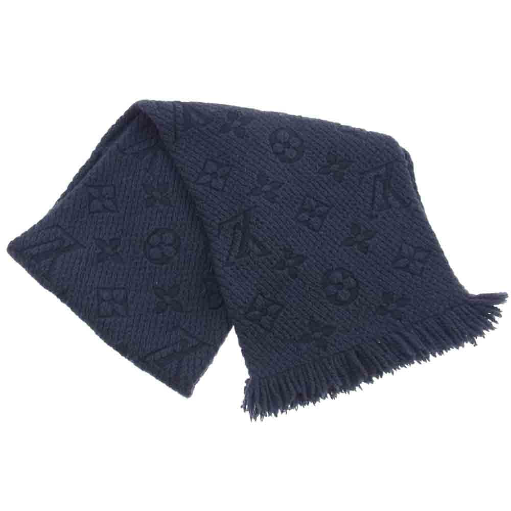 LOUIS VUITTON ルイ・ヴィトン M72431 モノグラム エシャルプ ロゴマニア マフラー ブラック ブラック系【中古】