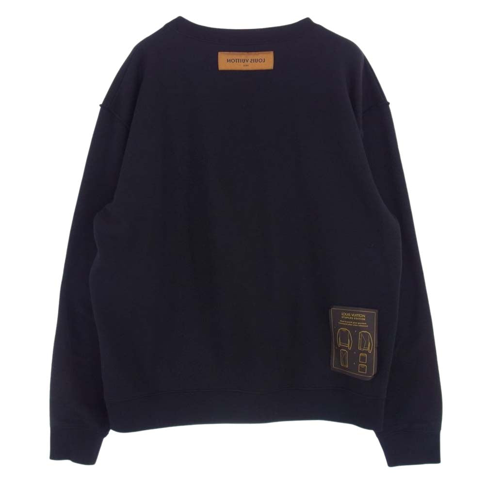 LOUIS VUITTON ルイ・ヴィトン 21AW RM201Q NPH HIY52W インサイドアウト クルーネック スウェットトレーナー ブラック ブラック系 L【中古】