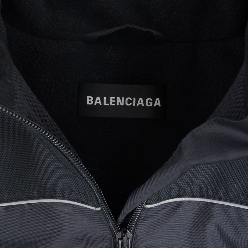 BALENCIAGA バレンシアガ 18AW 533917 TA018 国内正規品 80sロゴ ウィンドブレーカー ジャケット ブラック ブラック系 46【中古】