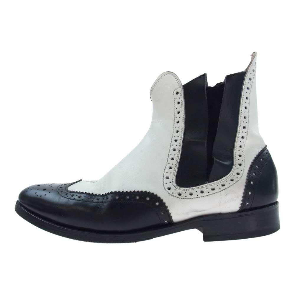 Tricker's トリッカーズ M7139 Baffle ウイングチップ サイドゴア ブーツ ブラック系 ホワイト系 UK8.5【中古】