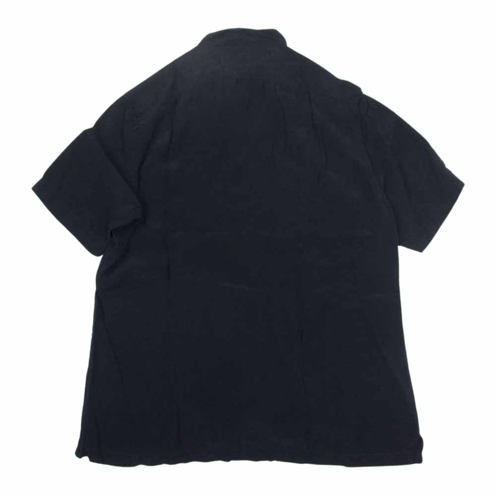 Finamore レーヨン 半袖 オープンカラー 開襟 シャツ ブラック ブラック系 M【中古】