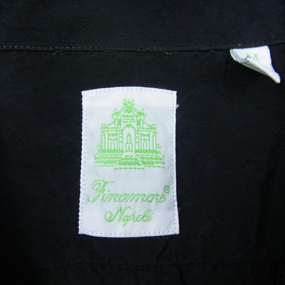 Finamore レーヨン 半袖 オープンカラー 開襟 シャツ ブラック ブラック系 M【中古】