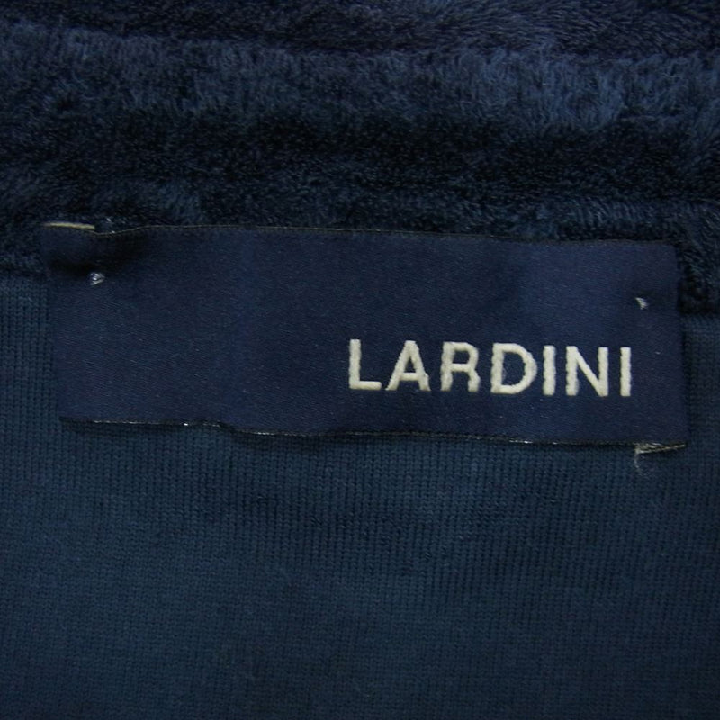 LARDINI ラルディーニ イタリア製 パイルコットン 半袖 スキッパー ポロシャツ ネイビー系 48【中古】