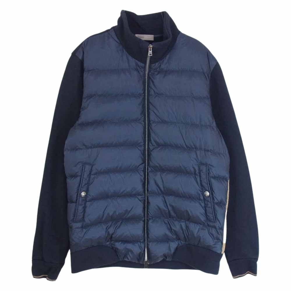 Herno ヘルノ JP005UR-50010-9200 RESORT コレクション コットン ジャージー ダウン切替 ブルゾン ジャケット ネイビー系 46【中古】
