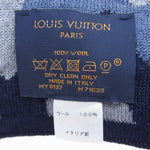 LOUIS VUITTON ルイ・ヴィトン M71639 エシャルプ ミリタリー カモ ウール マフラー ブルー系【中古】
