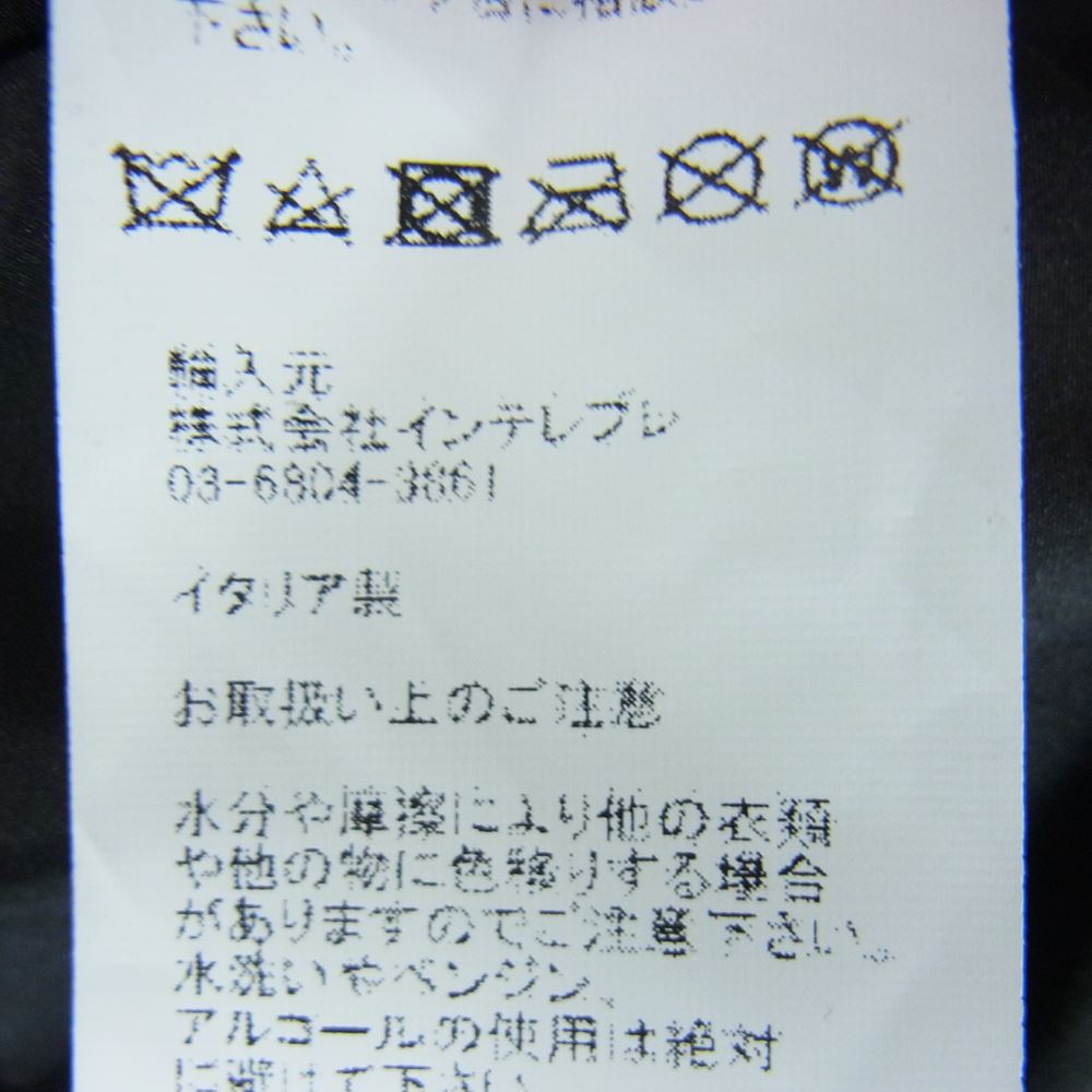 エンメティ GIAPPONE-078 干場義雅 別注モデル イタリア製 H UOMO アッカ ウォモ ラムスキン レザー シングル ライダース ジャケット ブラック系 46【中古】