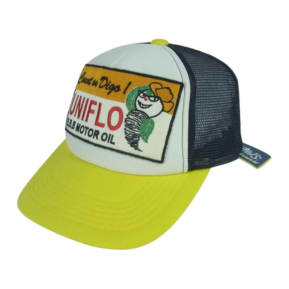 Pherrow's フェローズ メッシュ キャップ 帽子 イエロー系 ホワイト系 ネイビー系【中古】