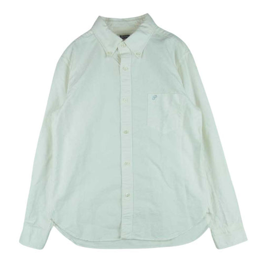 Pherrow's フェローズ ボタンダウン BDシャツ オックスフォード コットン 綿 ワークシャツ 長袖 マチ付 ホワイト系 M 15【中古】