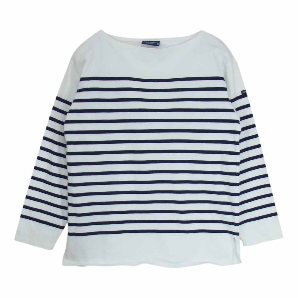 SAINT JAMES セントジェームス ボーダーバスク シャツ カットソー ホワイト系 ML【中古】