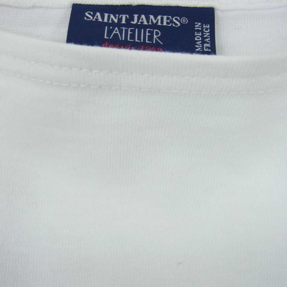 SAINT JAMES セントジェームス ボーダーバスク シャツ カットソー ホワイト系 ML【中古】