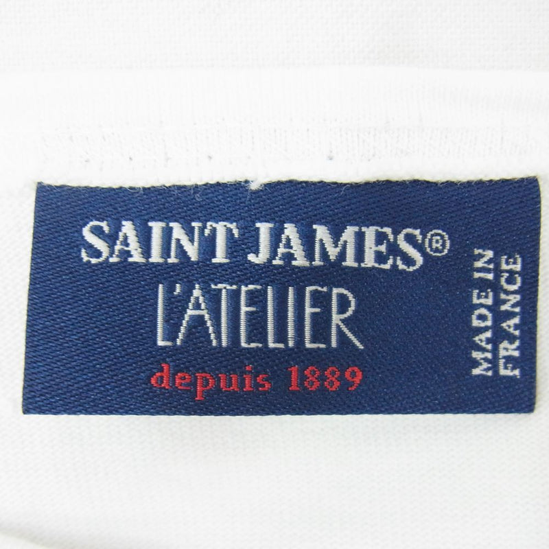 SAINT JAMES セントジェームス ボーダーバスク シャツ カットソー ホワイト系 ML【中古】