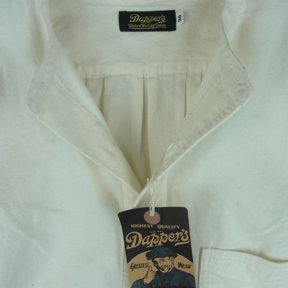 ダッパーズ スタンドカラー 長袖 シャツ 日本製 オフホワイト系 38【中古】