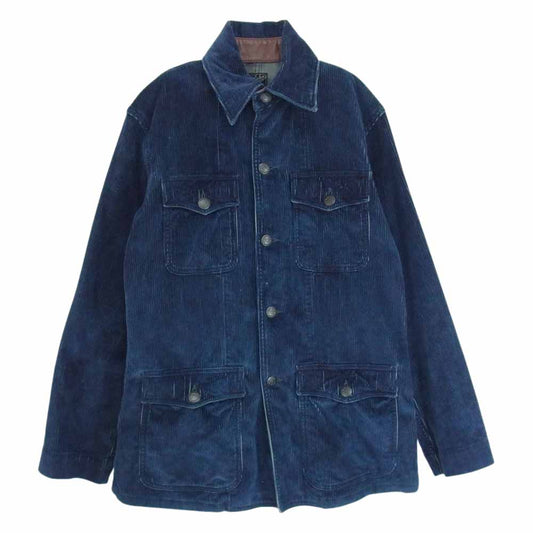 ダリーズ インディゴ コーデュロイ シャツ ジャケット ネイビー系 15 1/2【中古】