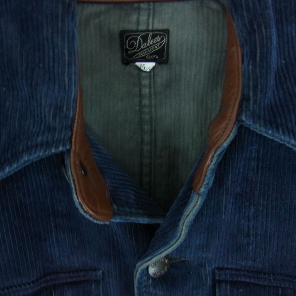 ダリーズ インディゴ コーデュロイ シャツ ジャケット ネイビー系 15 1/2【中古】
